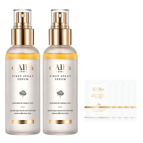 [Korea Direct] D 'Alba White Truffle First Spray Serum 100ml x2p + Mildly Acidic Gel Cleanser