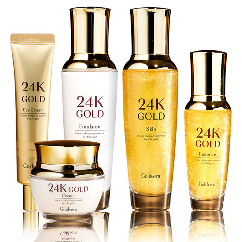 [Korea Direct] Gold Vera 24K Gold Skin Care Cosmetics Set of 5 Basic Cosmetics Wrinkle Whitening Firmness Moisturizing